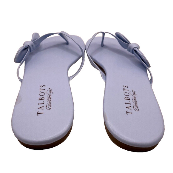 Baby Blue Talbots Bow Tie Thong Sandals Women's Size 7.5 Pre-owned - Picture 3 of 8